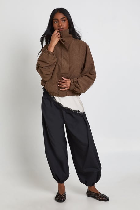 Funnel Neck Elasticated Waist Jacket - Image 4