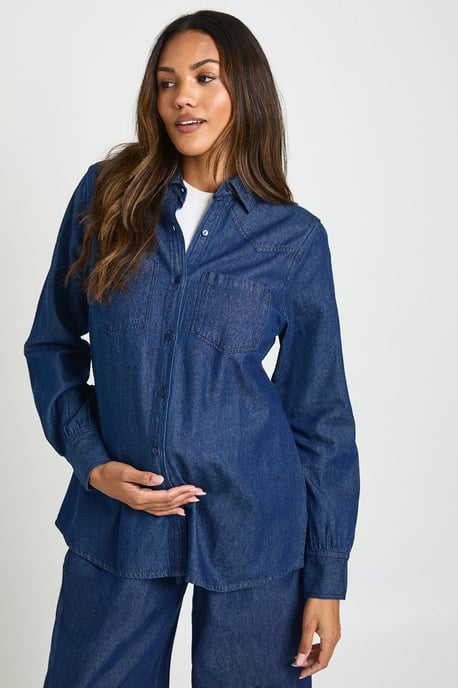 Maternity Denim Western Shirt - Image 1