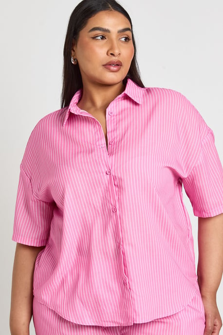 Plus Stripe Oversized Shirt - Image 1