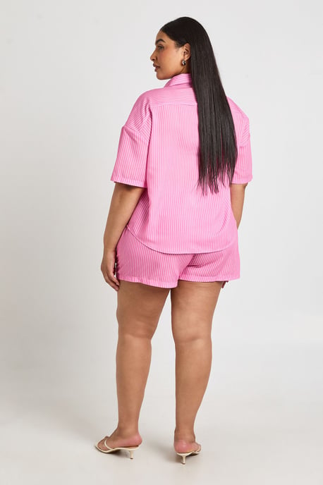 Plus Stripe Oversized Shirt - Image 2