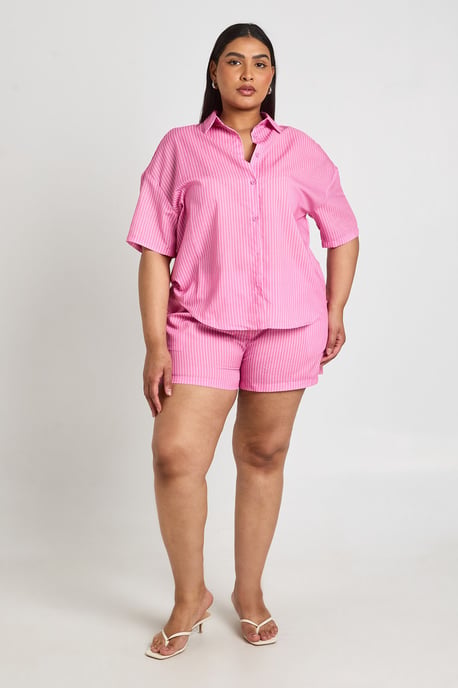 Plus Stripe Oversized Shirt - Image 3