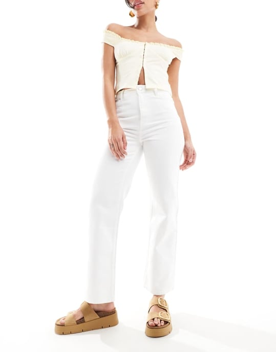 Miss Selfridge straight leg jean in white - Image 4