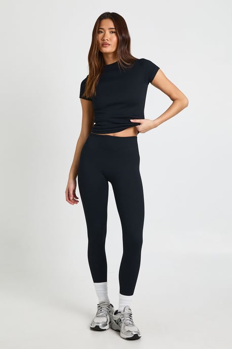 Contour Ribbed Seamless Leggings - Image 1