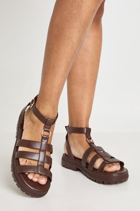 Triple Strap Chunky Gladiator Sandals - Image 2