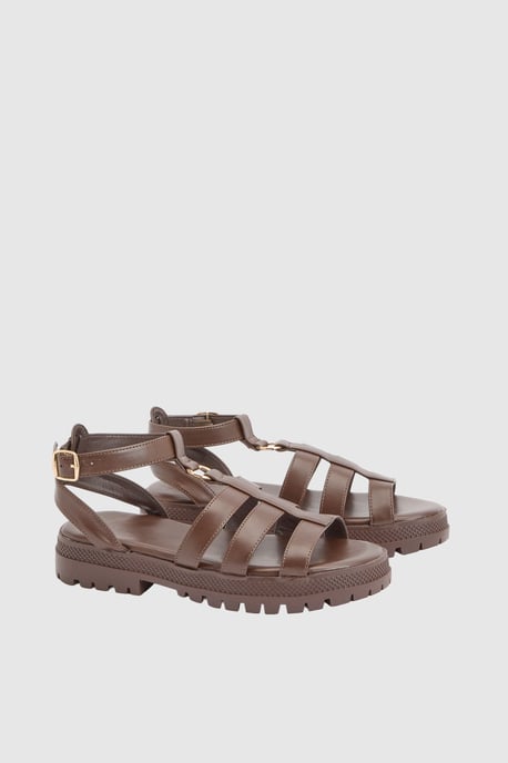 Triple Strap Chunky Gladiator Sandals - Image 3