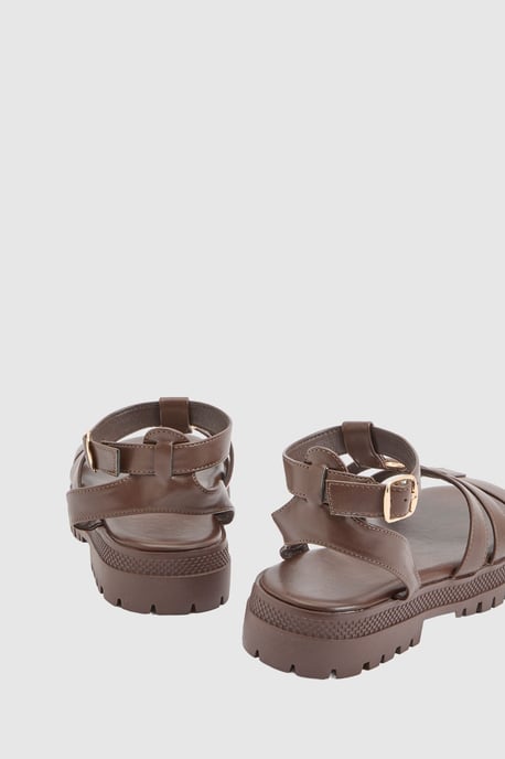Triple Strap Chunky Gladiator Sandals - Image 4