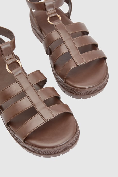 Triple Strap Chunky Gladiator Sandals - Image 5