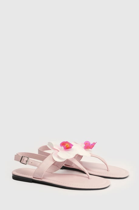 Orchid Detail Toe Post Sandals - Image 3
