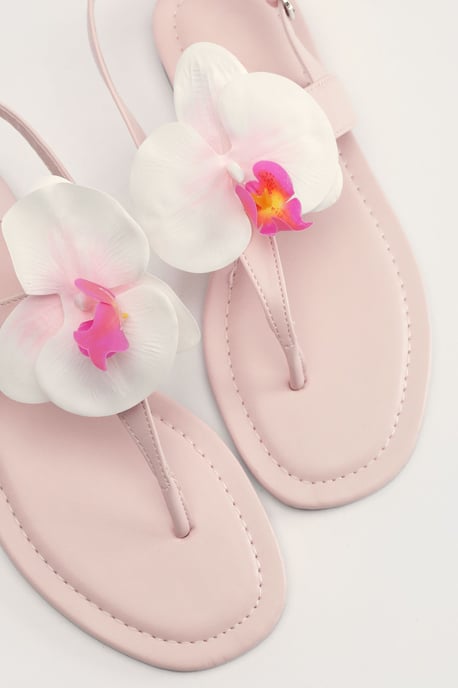 Orchid Detail Toe Post Sandals - Image 5