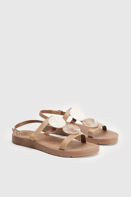 Resin Trim Detail Strappy Sandals - Image 3