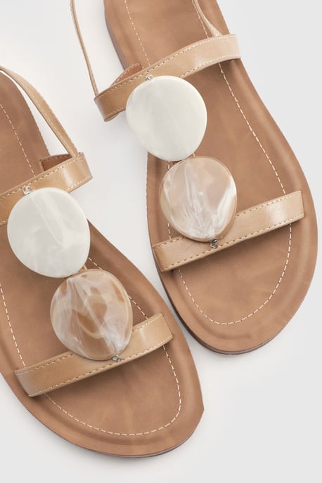 Resin Trim Detail Strappy Sandals - Image 5