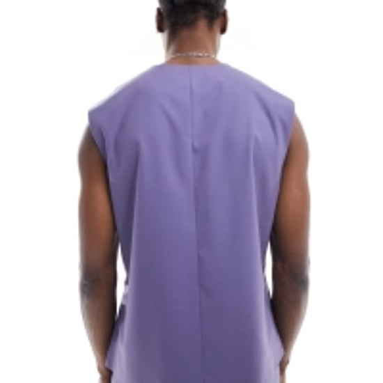 ASOS DESIGN ärmlös vävd topp i lila - Image 2