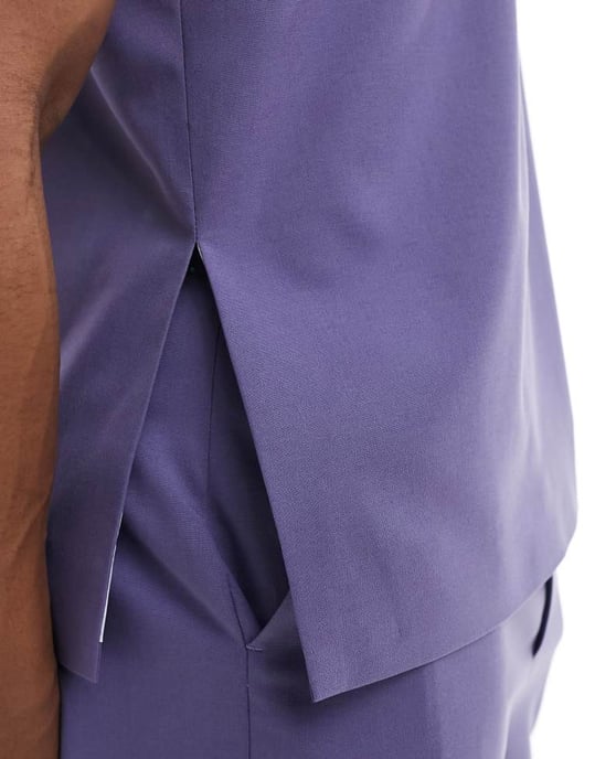 ASOS DESIGN ärmlös vävd topp i lila - Image 3