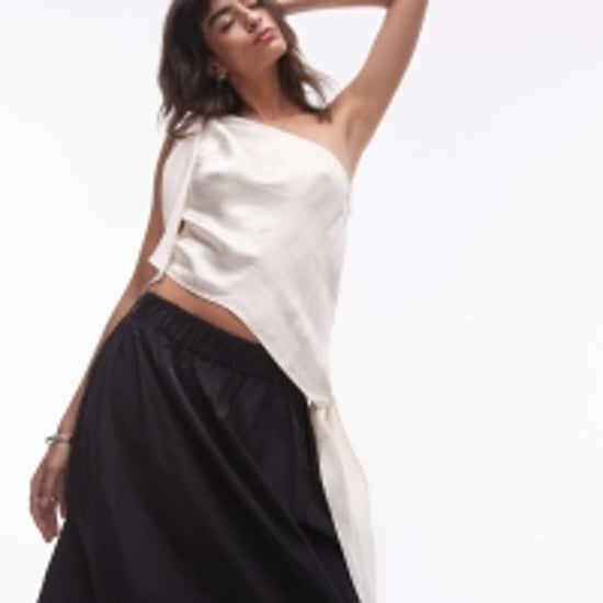 Topshop knot one shoulder top in ivory - Image 1