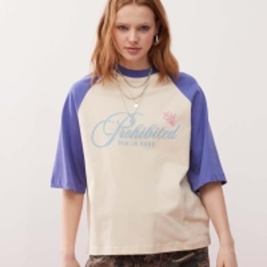 Prohibited rosi raglan vintage t-shirt in blue - Image 1