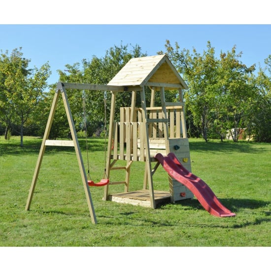 Wendi Toys Speelhuis panda met glijbaan wtj4 270x270x290 cm - Image 4