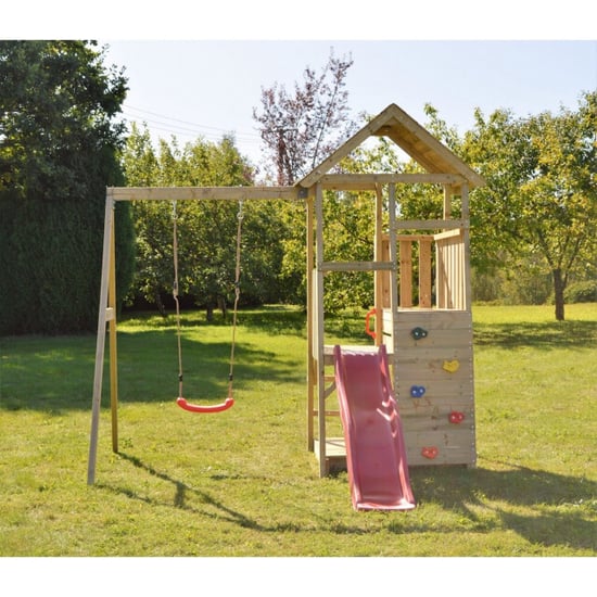 Wendi Toys Speelhuis panda met glijbaan wtj4 270x270x290 cm - Image 5
