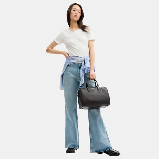 Rowan Large Satchel Bag In Signature Canvas - Image 5