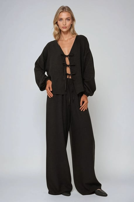 Relaxed Fit Tie up Detail Blouse - Image 4