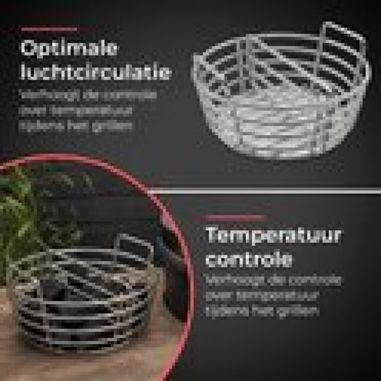 GrillX Kolenmand 13 inch met uitneembare divider rvs kamado accessoires - - Image 5