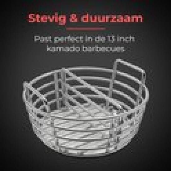 GrillX Kolenmand 13 inch met uitneembare divider rvs kamado accessoires - - Image 6