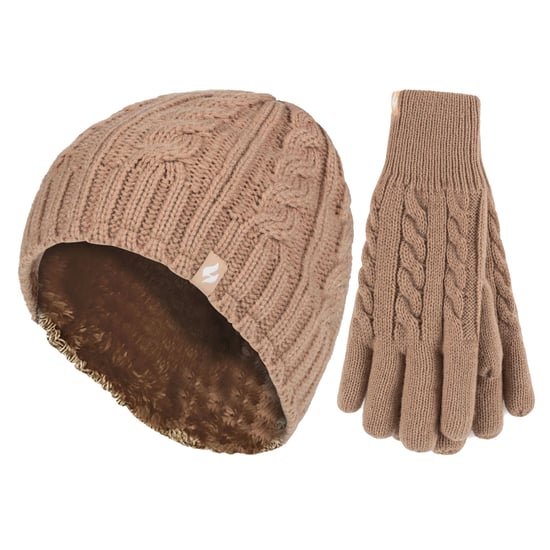 Ladies Fleece Lined Thermal Hat & Gloves Set for Winter - Image 1