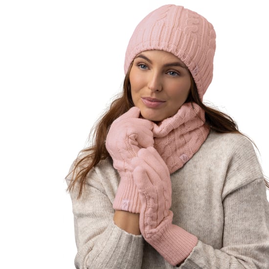 Ladies Fleece Lined Thermal Hat & Gloves Set for Winter - Image 2