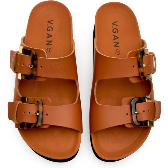 V.gan Vegan Plum Footbed Tortoiseshell Sandals - Image 2