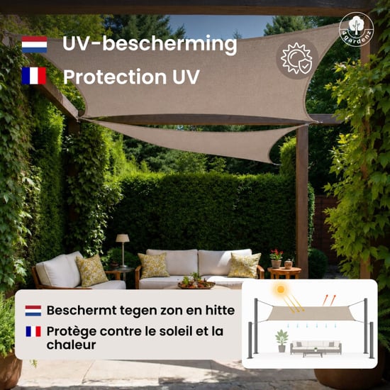 4gardenz Schaduwdoek waterdoorlatend rechthoek 2x3 mtr - - Image 5