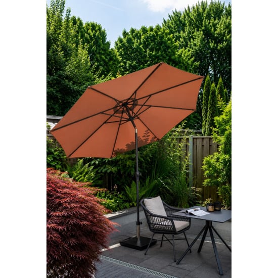 Garden Impressions Lotus parasolset Ø300 cm koper met voet en hoes - Image 6