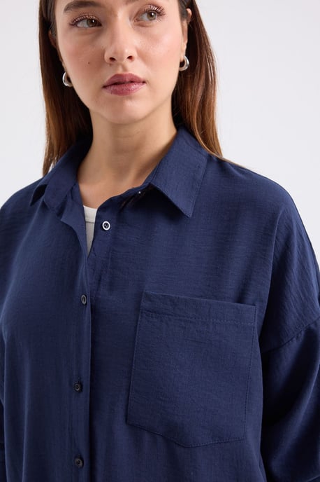Linen Blended Shirt with Button Closure - Image 4