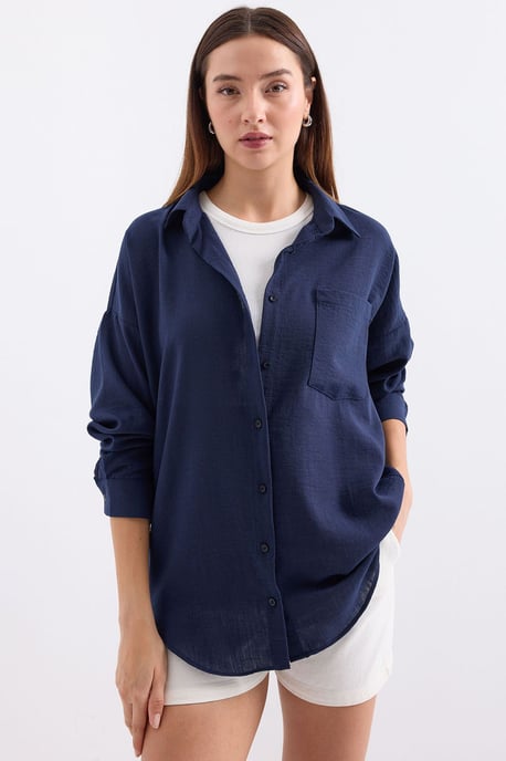 Linen Blended Shirt with Button Closure - Image 5