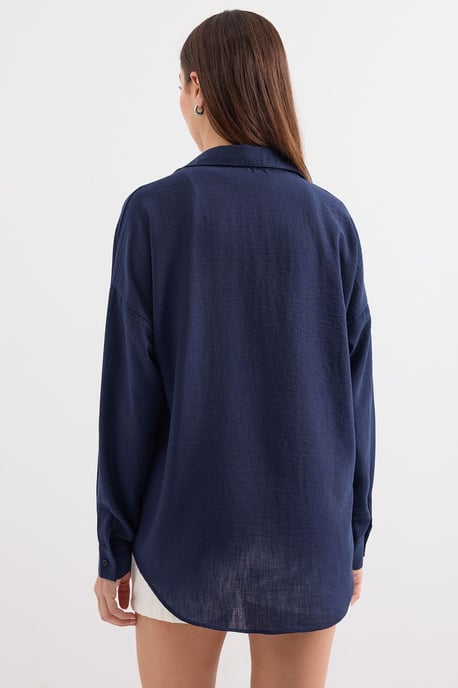 Linen Blended Shirt with Button Closure - Image 6