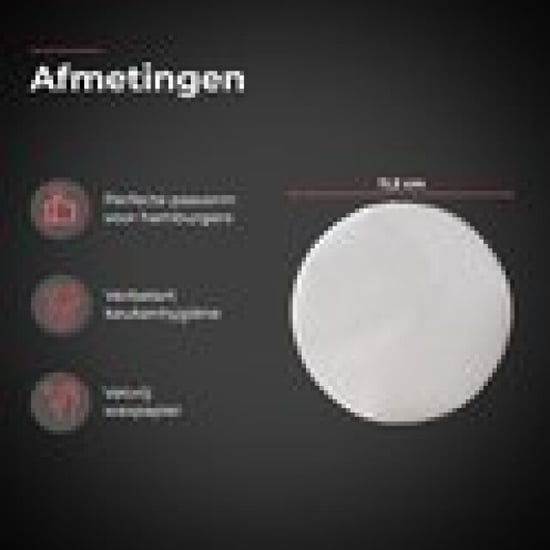 GrillX Wax papier hamburgerpers 250 stuks Ø 11,3 waxpapiertjes hamburger - - Image 3