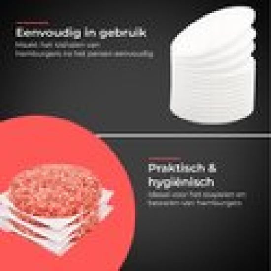 GrillX Wax papier hamburgerpers 250 stuks Ø 11,3 waxpapiertjes hamburger - - Image 4