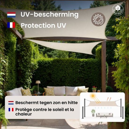 4gardenz Schaduwdoek waterdoorlatend rechthoek 4x6 mtr - - Image 6