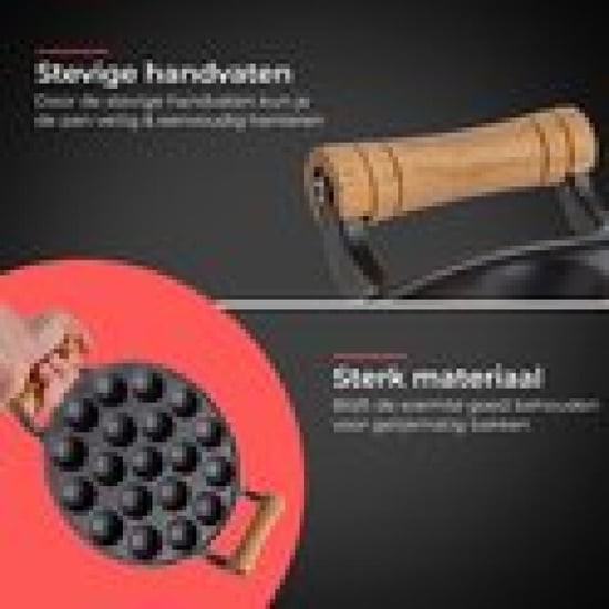 GrillX Poffertjespan met houten handvaten 19 poffertjes gemakkelijk te - Image 6