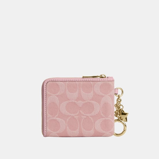 Small Corner Zip Wallet In Signature Denim With Charms - Image 2