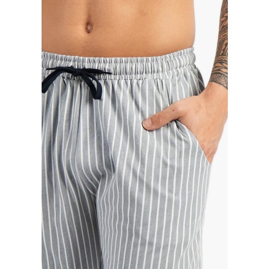Phil & Co Heren lange pyjamabroeken 2-pack grijs gestreept/donkerblauw - Image 5