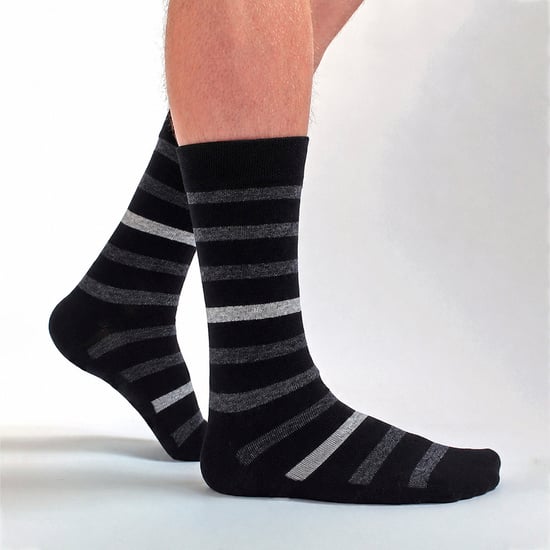 3 Pack Mens Striped Bamboo Dress Socks Soft Breathable Socks - Image 3