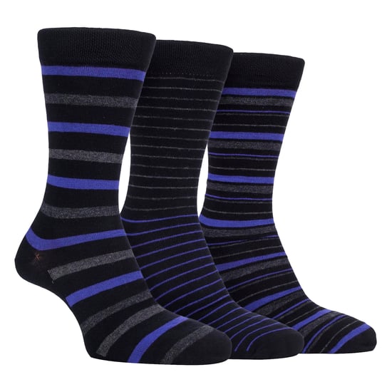 3 Pack Mens Striped Bamboo Dress Socks Soft Breathable Socks - Image 1