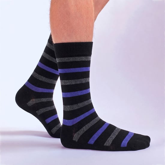 3 Pack Mens Striped Bamboo Dress Socks Soft Breathable Socks - Image 3