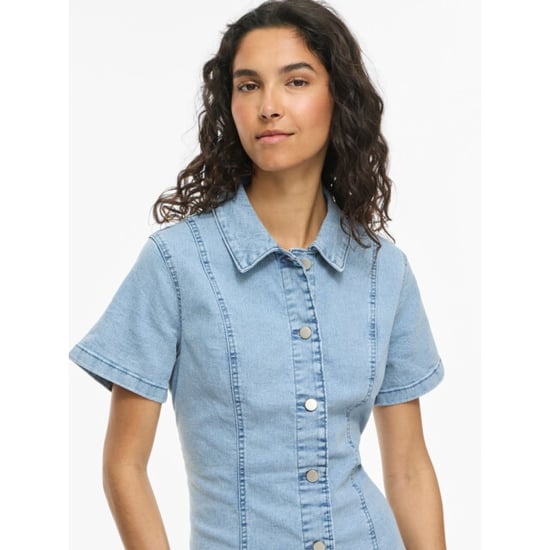 Vila Vinisa ss denim dresstes blue denim - Image 2