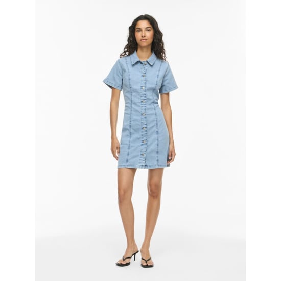 Vila Vinisa ss denim dresstes blue denim - Image 3