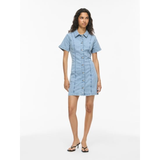 Vila Vinisa ss denim dresstes blue denim - Image 4