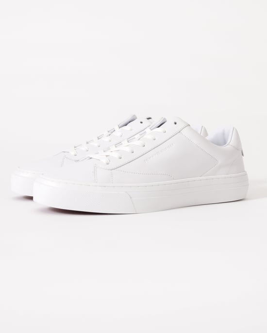 Premium Dress Trainers Logo Detail in White Trainers - Image 1