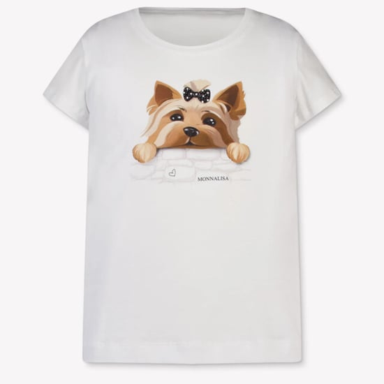 Monnalisa Meisjes t-shirt hondje wit - Image 2