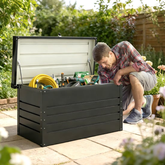 Westmann 4goodz kussenbox metaal 350l opbergbox tuin waterdicht en afsluitbaar - - Image 4