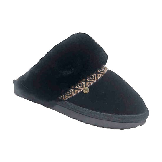 Warmbat Flurry suede tape black/black dames pantoffel (open hiel) - Image 1
