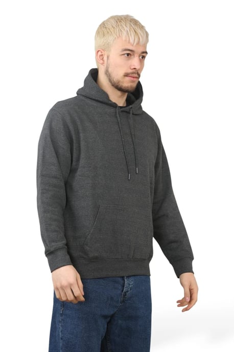 Pullover Mens Charcoal Hoodie Jumper Hoody Sweater - Image 3
